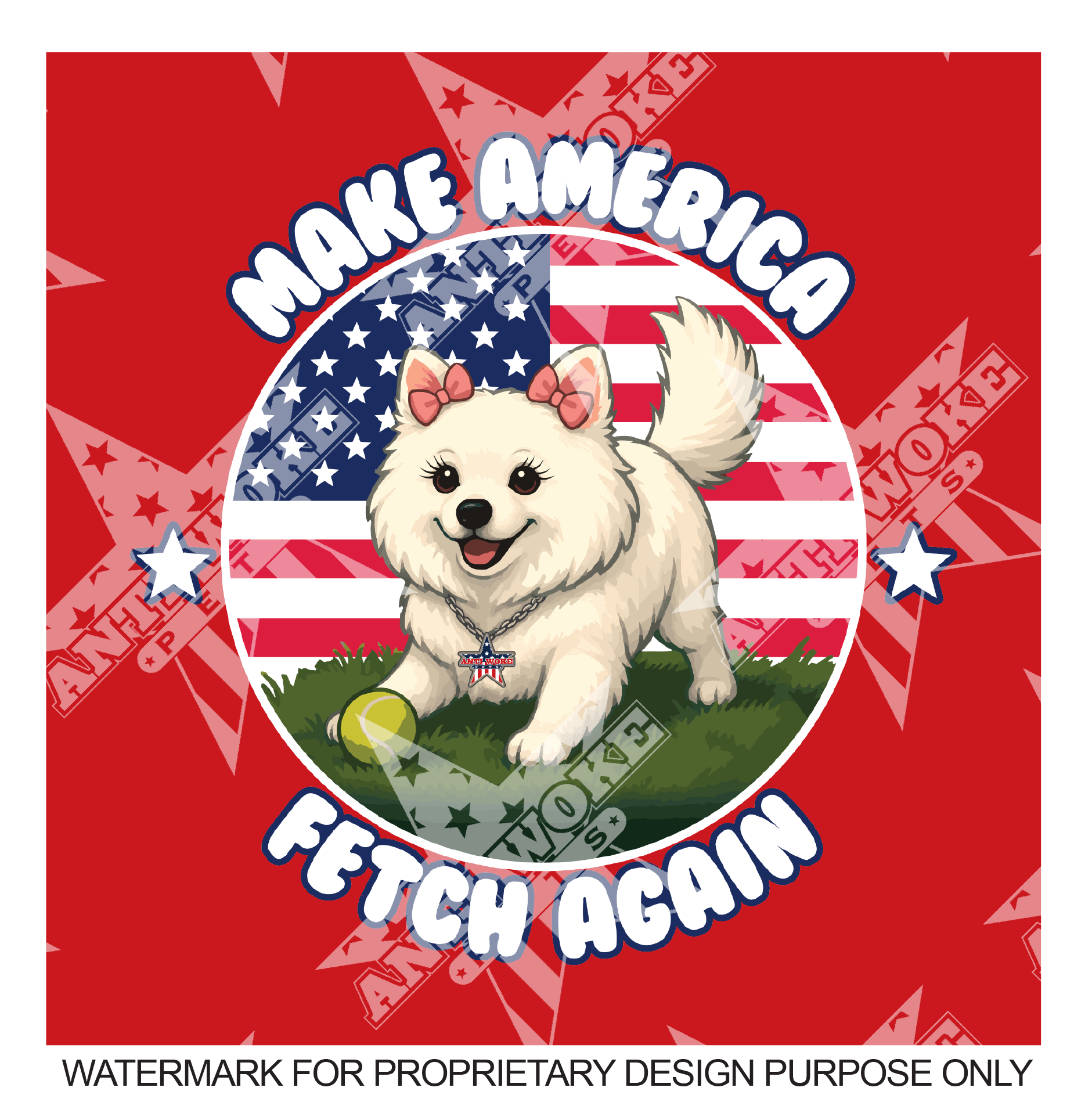 Pomeranian- Make America Fetch Again- Red- Small Dog's Tank Top